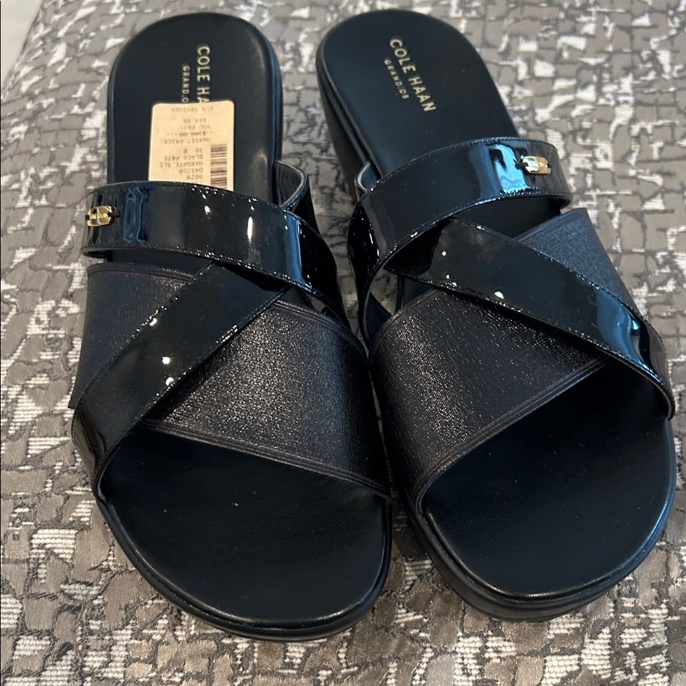 Cole Haan Women's Glossy Black Sandals